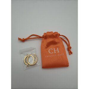 Crystal Haze Mini Serena Hoops - Gold - 18k Gold Plated Brass w/Cubic Zirconia